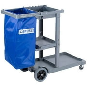 Carlisle Gray Janitor Cart 17"- Efficient Cleaning and Organization