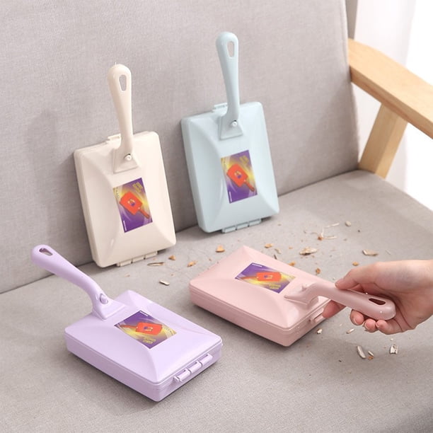 Xihbxyly Cepillo de Doble Rodillo para Polvo, Limpiador Multifuncional para Alfombras y Muebles, Portátil y Ligero, Elimina Eficazmente El Pelo y Los Residuos, Limpieza Del Hogar, Fácil de Guardar, T