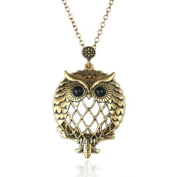 Owl Vintage Magnifying Glass Necklace ANTI-TARNISH Resistant Pendant Antique Gold Owl Jewelry, J-438