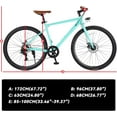 thumbnail image 2 of 28 inch Road Hybrid Bike, Mens Bike with Lightweight Aluminum Frame, 700C Hybrid Bicycle 7 Speed, Bicycles for Men Women Adults, Commuter Bikes, City Bikes, Vintage Bike, Milk Green, 2 of 7