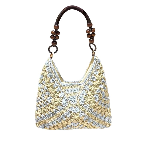 G Shoulder Bag Woven Craft Underarm Large Capacity Multifunctional Commuting Handbag Travel Storage Polyester