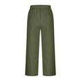 thumbnail image 7 of Roncen Women's Linen Culottes - Loose Straight Leg Summer Trousers with Drawstring Waist & Pockets, Solid Color Casual Style, 7 of 7