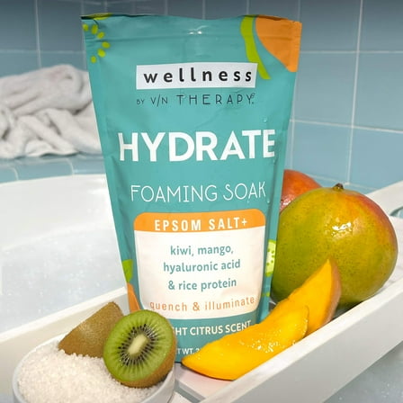Wellness by Village Naturals Therapy Hydrate Foaming Bath Soak, 36 oz