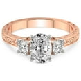 thumbnail image 5 of IGI Certified 4 Carat Oval Shape Lab Grown Diamond Engagement Ring | 14K Rose Gold | Valencia Three Stone Vintage Diamond Ring | FG-VS1-VS2 Quality Friendly Diamonds, 5 of 7