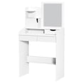 thumbnail image 2 of Coiffeuse avec Lumière LED et Miroir, Table de Maquillage avec 2 Tiroirs, Table de Maquillage pour Chambre, Bureau de Maquillage avec Luminosité Réglable, 2 of 8