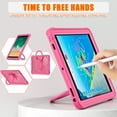 thumbnail image 4 of Nalacover Rugged Case for iPad 5th/6th Gen 9.7", for iPad Air 2/iPad Air Tablet Case with Rotatable Stand & Foldable Handle Grip & Shoulder Strap, Heavy Duty Hybrid Shockproof Case - Rose, 4 of 9