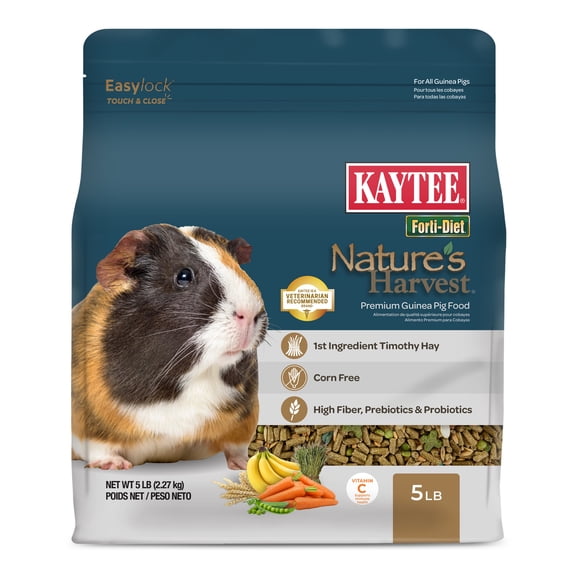 Kaytee Forti-Diet Nature's Harvest Guinea Pig Food, 5 Pounds