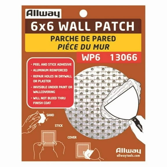 6 x 6 in. Fiberglass White Self Adhesive Drywall Mesh Patch, Pack of 10