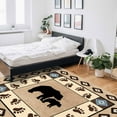 thumbnail image 6 of Boho Area Rug 4'x6' Bohemian Geometric Pattern Black Bears Footprints Washable Area Rugs Non Shedding Floor Carpet Rubber Backing Non-Slip Indoor Mats for Living Room Bedroom Kitchen, 6 of 8