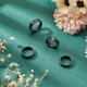 thumbnail image 3 of Anillo de dedo ranurado negro de 4 piezas, redondo, vacío, de acero inoxidable, ancho, sencillo y moderno, para mujeres y hombres, joyería DIY., 3 of 8