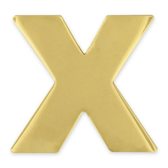 PinMart's Gold Plated Alphabet Letter X Lapel Pin