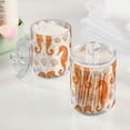 thumbnail image 2 of Yayeee 2 Pack Qtip Holder Bathroom Cotton Swab Canister with Lid Clear Dispenser Set, Orange Seahorse, 2 of 6