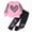 R599-Pink, variant on NOLDARES Baby Kids Girls Fall Winter Outfits Clothing 2pcs Long Sleeve Round Neck Tee and Pants Cute Print Clothes Set(Pink,5-6 Y)