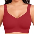 thumbnail image 3 of Wowcloth 2-Piece Women's Sports Bra, Push Up Wirefree Comfortable Soft Cream Color, Cotton Yoga Workout T-Shirt Style for Daily Wear, 3 of 5