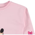 thumbnail image 4 of Disney Girls Minnie Mouse Fashion Sweatshirt - Girls Minnie and Mickey Mouse Crewneck Sweatshirt with Sleeve Print Light Pink, Large, 4 of 7