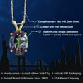 thumbnail image 2 of Gem Stone King 14K Yellow Gold Green Mystic Quartz Pendant Necklace for Women | 3.00 Cttw | Gemstone Birthstone | Oval 10X8MM | With 18 inch Chain, 2 of 6