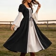 thumbnail image 3 of BRGZLK Medieval Renaissance Dress for Women 2026 Trendy Color Block Square Neck Lace Up Goth Costumes Dresses for Ren Fair Halloween Cosplay Black M, 3 of 9
