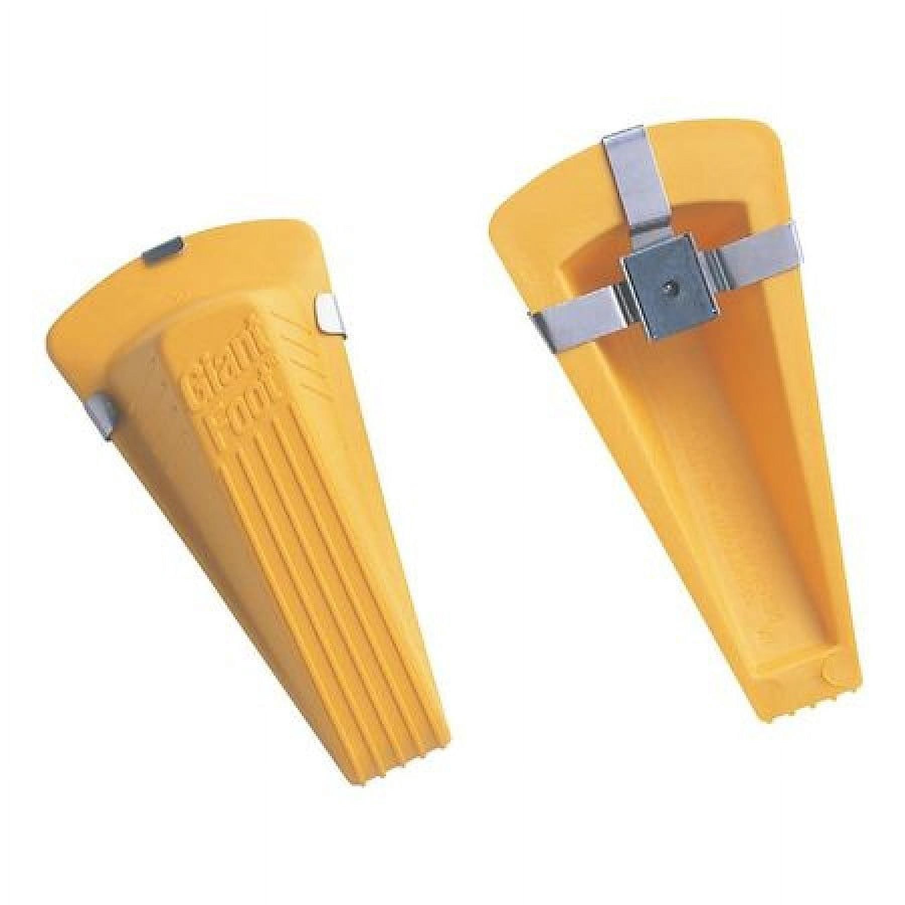 Master Caster Giant Foot Magnetic Doorstop, No-Slip Rubber Wedge, 3-1/2w x 6-3/4d x 2h, Yellow, Bundle of 2