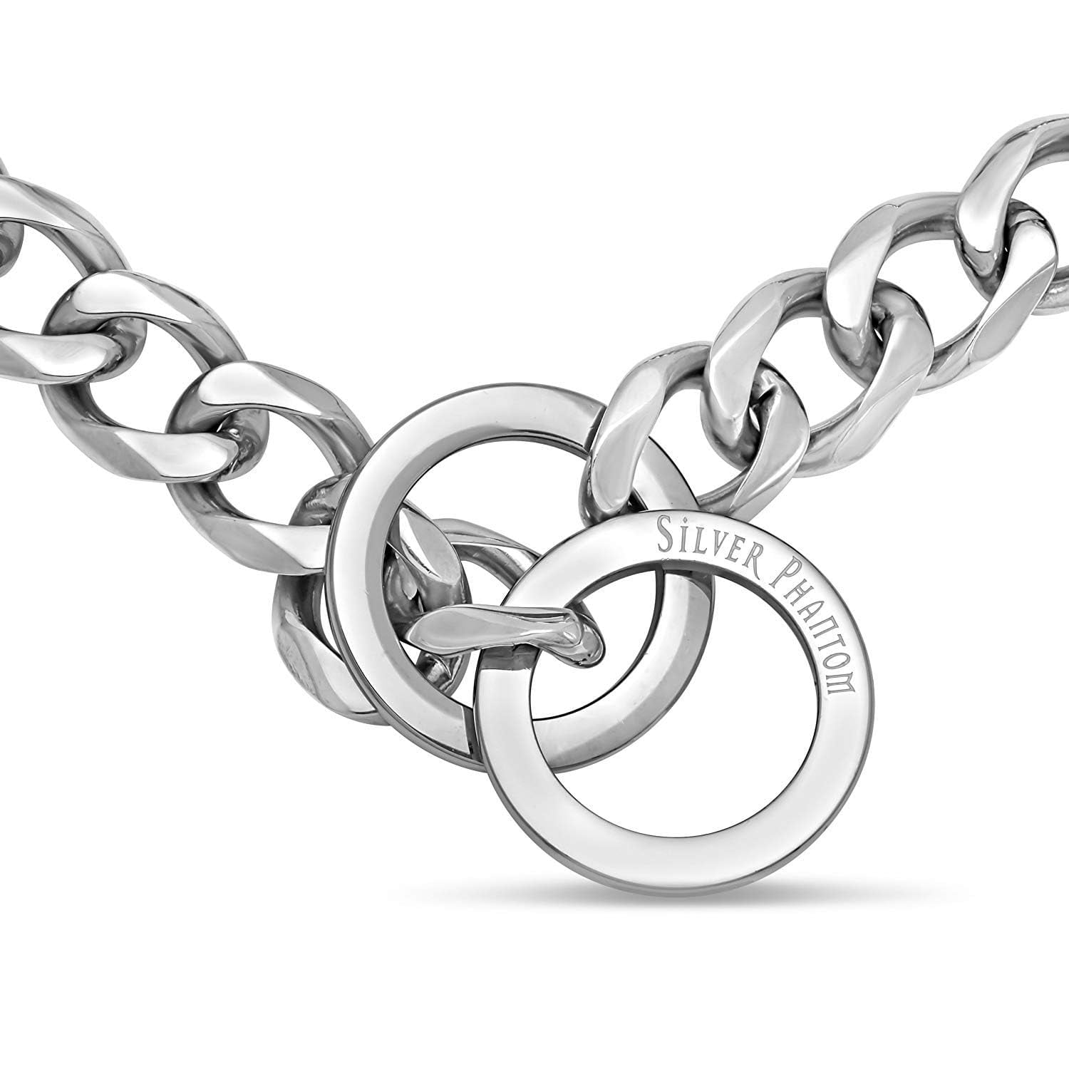 Heavy Duty Cuban Chain Dog Collar for Large Dogs - 20mm XL Extra Wide,Silver