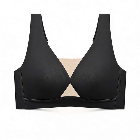 Ohufall Womens Plus Size Bras Seamless Back Lifting Bra Mesh Trim Fashion Everyday Underwear