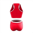 thumbnail image 6 of UTSJKR Womens High Waisted Bikini Set Two Piece Swimsuit High Neck Tops Bathing Suit Full Coverage Tummy Control Tankini Red L, 6 of 8