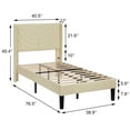 thumbnail image 6 of VECELO Set of 2 Twin Bed Frames, Modern Upholstered Platform Bed Frame with Tufted Headboard, No Box Spring Needed, Beige, 6 of 7