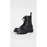 DR MARTENS Mens Black Back Pull-Tab Padded 1460 Pascal Round Toe Block Heel Lace-Up Leather Combat Boots 8