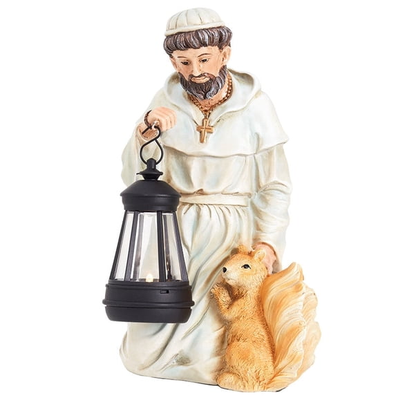 Solar Saint Statues – Mary with Cross and St. Francis with Lantern