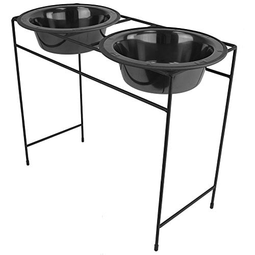 Platinum Pets Modern Double Diner Feeder with Stainless Steel Cat/Dog Bowl