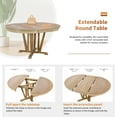 thumbnail image 6 of Harper & Bright Designs Rustic 5 Pieces Extendable Dining Table Set for 4, Wood Round Trestle Table and 4 Cross Back Dining Chairs for Kitchen, Natural, 6 of 19