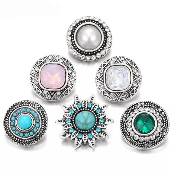 HOOUN 10X Pretty Mixed Style Chunk Charm Snap Button Fit 18mm Snap Jewelry N12