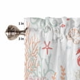 thumbnail image 5 of Bedroom Curtains 63 Inches length, Coastal Turtle Window Treatment Curtain Drapes, Orange Red Coral Green Jellyfish Starfish Rod Pocket Curtain Panels for Living Room Kitchen, 42"x63", 2 Panels, 5 of 7