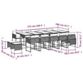thumbnail image 2 of vidaXL 15 Piece Patio Dining Set with Cushions Brown Poly Rattan, 2 of 11