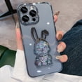 thumbnail image 1 of Funda con purpurina y conejo para iPhone 14 Pro Max 13 12 11 X Xr Xs 8 7 Plus, película protectora transparente para cámara Fivean unisex, 1 of 2
