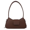 thumbnail image 1 of Bolso bandolera de hombro con textura de moda informal de PU de color sólido nuevo para debajo del brazo marrón, 1 of 5