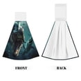 thumbnail image 2 of Sikiie Underwater Dinosaur Shark Hand Towel with Loop Hanging Towel Absorbent Tie Towels for Kitchen Tea Bar Bathroom Decor, 2 of 7