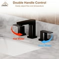 thumbnail image 6 of CASAINC 8 in. Widespread Double Handle Bathroom Sink Faucet with Pop-up Drain in Matte Black, 6 of 9