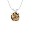 thumbnail image 4 of Clara Pucci 14K White Solid Hypoallergenic Gold 1Ct Champagne Round Brilliant Cut Solitaire Designer Necklace Pendant For April, 4 of 7