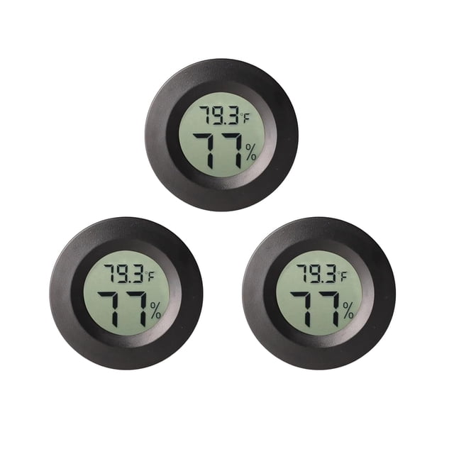 Mini Round Hygrometer Thermometer Indoor Outdoor Humidity Meter Fahrenheit Celsius Switchable 3 Pack