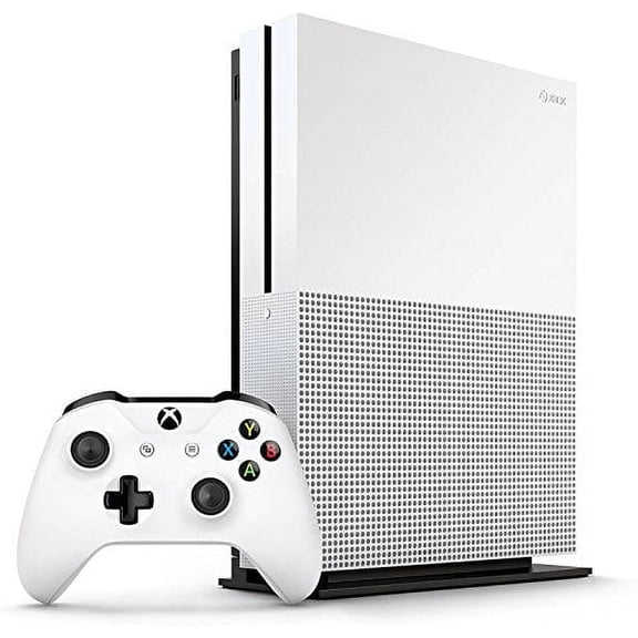 Pre-Owned Microsoft Xbox One S 1TB with 2 Controller, 4K Ultra HD White with BOLT AXTION Cleaning Kit HDMI Bundle