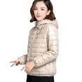 thumbnail image 2 of Aboser Women Puffer Jacket with Hood Winter Full Zip Cropped Coat Lightweight Dolman Down Jackets Slim Fit Quilted Coats with Pocket, 2 of 6
