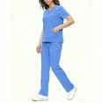 thumbnail image 5 of Scrubs Set for Women Nurse Uniform Loose Suit Stretch Top Drawstring Pants with Multi Pocket Nursing Uniform Set, 5 of 9