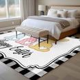 thumbnail image 4 of 5'x7' Area Rugs for Living Room Bedroom, Happy Easter Washable Rug Carpet Runner Indoor Outdoor, Cute Lovely Colorful Rabbits Black White Plaid Non Slip Floor Mats Area Rug for Kitchen, Nursery, 4 of 8