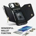 thumbnail image 4 of for iPhone 11 Phone Case Wallet with Strap for Women,Crossbody Lanyard and Wristlet Strap,Zipper Pocket,Credit Card Holder,Ring Stand,RFID Blocking Phone Wallet Cases(6.1 inch,Black), 4 of 9