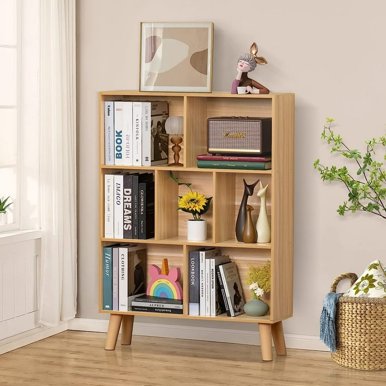 SHMAMT Cube Bookshelf 3 Tier Mid-Century Modern Bookcase SHMAMT Cube Bookshelf 3 Tier Mid-Century Modern Bookcase