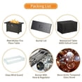 thumbnail image 3 of HOMREST Propane Fire Pit Table, 44 Inch 50,000 BTU Auto-Ignition Gas Fire Pit Table Rectangular /w Glass Wind Guard, Wood Plastic Composites Tabletop, CSA Certification Firepit for Outdoor Patio Lawn, 3 of 9