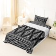 thumbnail image 3 of Castle Fairy Tribal Rhombus Band Twin Sheets 3pcs,Bohemian Triangle Motif Bedding,Black White,1 Flat Sheet, 1 Fitted Sheet and 1 Pillowcase, 3 of 7