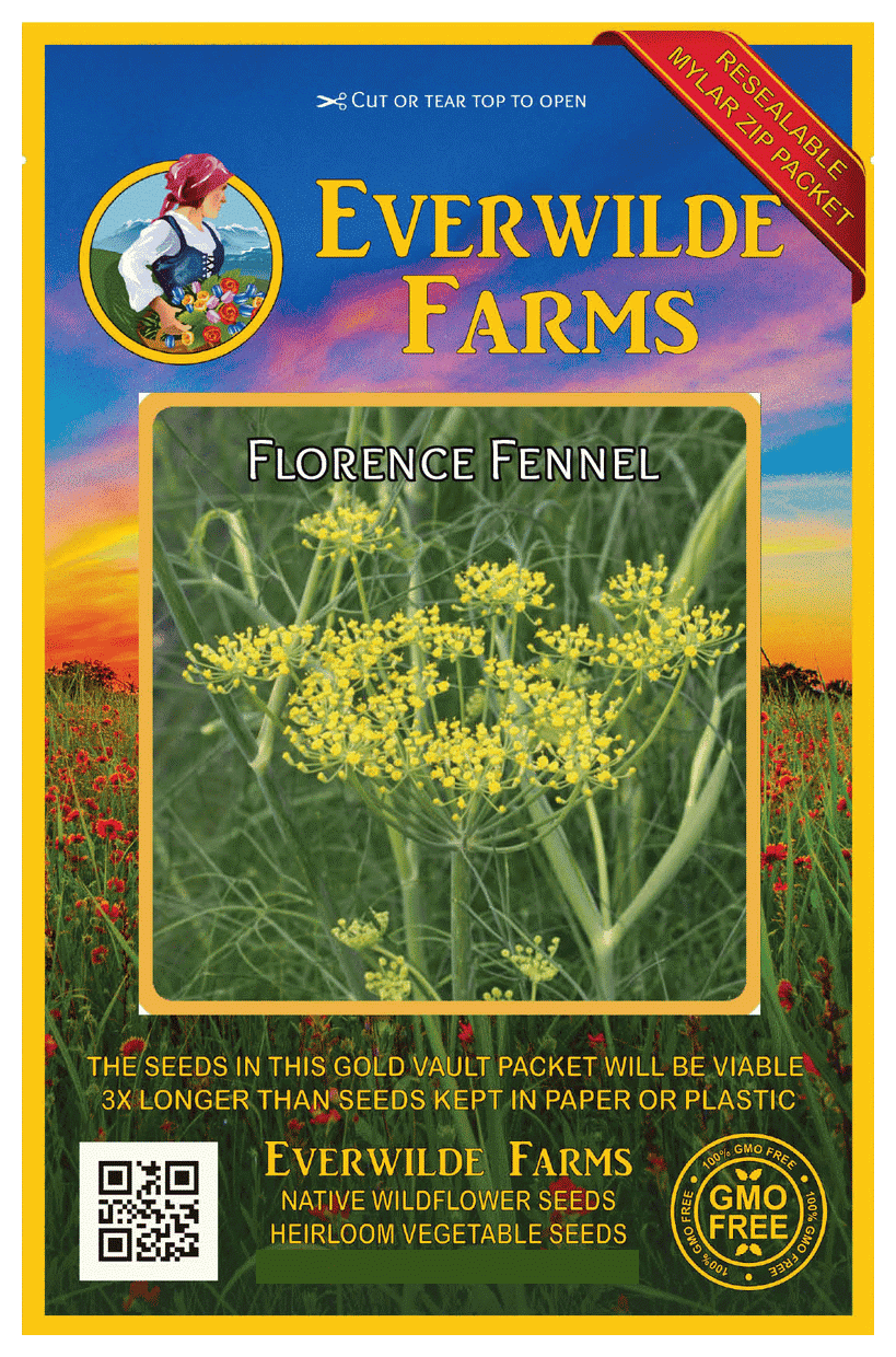 Everwilde Farms Mylar Seed Packet 1000 Florence Fennel Herb Seeds