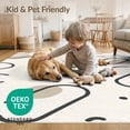 thumbnail image 4 of ODIKA 5'x7' Beige Black Abstract Geometric Design Washable Area Rug Modern Minimalist Pattern with Unique Shapes for Dining Room, Under Table, Home Office, Non-Slip Chair-Friendly, 4 of 7