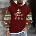 thumbnail image 2 of UVEASISHA Mens Christmas Gifts Big and Tall Fashion Hoodies Funny Santa Claus Graphic Sweatshirt Holiday Casual Fleece Lined Pullover Tops Wine 5XL, 2 of 6